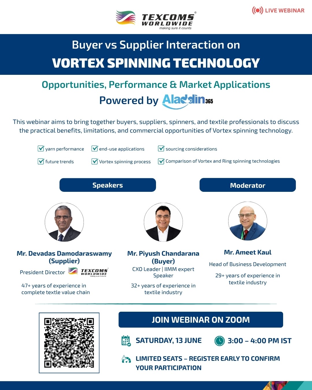 WEBINAR: Buyer vs Supplier Interaction on Vortex Spinning Technology
